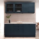 Ver imagem 4 de Cozinha Compacta Modulada 6 Portas 3 Gavetas 100% MDF sem Tampo Sevilha Azul/Órion