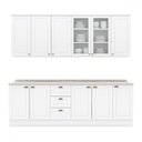 Ver imagem 2 de Cozinha Completa Americana 11 Portas 3 Gavetas com Vidro 100% Mdf Branco - Henn