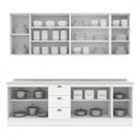 Ver imagem 3 de Cozinha Completa Americana 11 Portas 3 Gavetas com Vidro 100% Mdf Branco - Henn