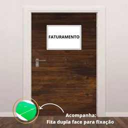 placa sinalização 1/2 oficio faturamento mdf branco - 2