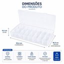 Ver mais imagens de Kit 10 Caixa Organizadora 17 Divisorias Estojo Multiuso Porta Joias Transparente Maleta Pesca Pecas 