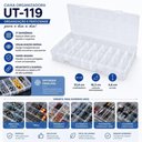 Ver imagem 7 de Kit 10 Caixa Organizadora 17 Divisorias Estojo Multiuso Porta Joias Transparente Maleta Pesca Pecas 
