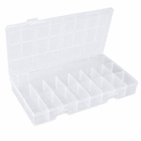 Kit 10 Caixa Organizadora 17 Divisorias Estojo Multiuso Porta Joias Transparente Maleta Pesca Pecas 