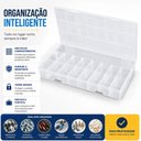 Ver imagem 6 de Kit 10 Caixa Organizadora 17 Divisorias Estojo Multiuso Porta Joias Transparente Maleta Pesca Pecas 