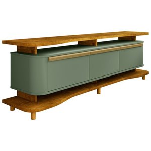 Rack para Sala de Estar Tv 75 Pol Orgânico Maui B02 Naturalle Pistache - Lyam Decor