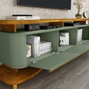 Ver mais imagens de Rack para Sala de Estar Tv 75 Pol Orgânico Maui B02 Naturalle Pistache - Lyam Decor