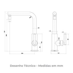 Misturador Monocomando Bica Alta Cozinha 2256.c109 Cromado Deca - 3