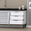 Ver imagem 3 de Gabinete Cozinha 144cm Armário 2 Portas e 3 Gavetas 100% MDF: Branco