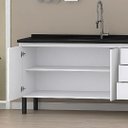 Ver imagem 2 de Gabinete Cozinha 144cm Armário 2 Portas e 3 Gavetas 100% MDF: Branco