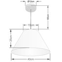 Ver imagem 2 de Lustre Pendente Cone Vivare Md-4078 Cúpula em Tecido 25/40x15cm - Bivolt - Preto - Bivolt