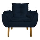 Ver imagem 2 de Conjunto Decorativo Poltrona com Puff Opala Suede Azul Marinho - Montanaris Decor MD MONTANARIS DECO