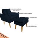Ver imagem 5 de Conjunto Decorativo Poltrona com Puff Opala Suede Azul Marinho - Montanaris Decor MD MONTANARIS DECO
