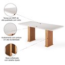 Ver imagem 4 de Mesa Sala de Jantar Tampo com Vidro Mond 2m Madeirado/off White Viero