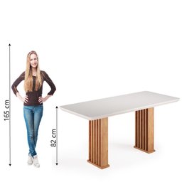 Mesa Sala de Jantar Tampo com Vidro Mond 2m Madeirado/off White Viero - 5