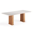 Ver imagem 1 de Mesa Sala de Jantar Tampo com Vidro Mond 2m Madeirado/off White Viero