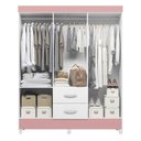 Ver imagem 3 de Guarda Roupa Mobi 6 Portas e 2 Gavetas Flex Branco/Rosa - Móveis Albatroz