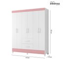 Ver imagem 5 de Guarda Roupa Mobi 6 Portas e 2 Gavetas Flex Branco/Rosa - Móveis Albatroz