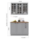 Ver imagem 4 de Cozinha 2 Peças Balcão com Tampo + Rodapé e Armário 3 Portas de Vidro Titânio Fosco Amoudi
