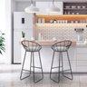 Banqueta Cozinha Banco Para Bancada Sunset Média Área Gourmet Churrasqueira - Preto - 2
