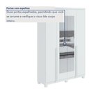 Ver imagem 5 de Guarda Roupa Solteiro 4 Portas 2 Gavetas com Espelho e Pés MDF Alonzo 153.5cm Branco