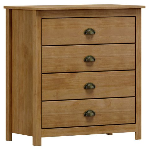 Cômoda para Quarto Closet 4 Gavetas Madeira Maciça Mazzaro F06 Freijó - Lyam Decor
