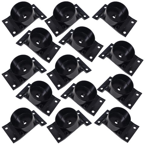 Kit 14 Chapinhas Chapa Inclinada 15º com Tubo Fixação Pés Palito Rosca 5/16 Preta