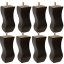 Ver imagem 1 de Kit 08 Pés de Madeira Torneados Provençal V01 Luis Xv Tabaco 13 Cm Móveis - Inoviza