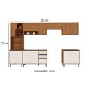 Ver imagem 4 de Cozinha Completa Venaly 14 Portas 2 Gavetas com Vidro Cinamomo/Off White - Henn