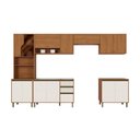 Ver imagem 2 de Cozinha Completa Venaly 14 Portas 2 Gavetas com Vidro Cinamomo/Off White - Henn