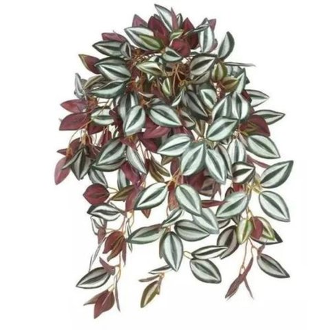 2 Folhagem Artificiais Outonada 65cm Planta de Pendurar Vaso