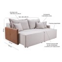 Ver imagem 3 de Sofá Retrátil 180cm 2 Lugares Linho Bali 
