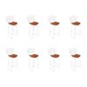 Kit 8 Banquetas Bistrô Bertoia Branca D60 com Assento Cobre Cor Branco - 1