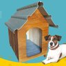 Casinha de Cachorro Telhado Ecológico de Madeira - Pequena N 2 - 5
