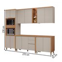 Ver imagem 4 de Cozinha Completa Allure 13 Portas 3 Gavetas 100% Mdf Jequitibá/gris - Linea Brasil
