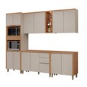 Ver imagem 2 de Cozinha Completa Allure 13 Portas 3 Gavetas 100% Mdf Jequitibá/gris - Linea Brasil