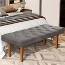 Ver imagem 1 de Recamier Quarto Sala Banco Paris 130cm Suede Pavia - Cinza