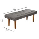 Ver imagem 2 de Recamier Quarto Sala Banco Paris 130cm Suede Pavia - Cinza