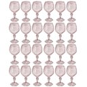 Ver imagem 1 de Conjunto 24 Taças Plásticas Rosa 350ml Mesa Posta Eventos Água Drinks Suco Uz