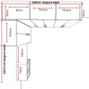 Ver imagem 4 de Closet para Quarto de Casal 100% MDF 6 Módulos com Escrivaninha e Balcão 2 Portas Infinity Marrom/Sa
