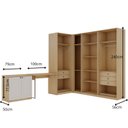 Ver imagem 3 de Closet para Quarto de Casal 100% MDF 6 Módulos com Escrivaninha e Balcão 2 Portas Infinity Marrom/Sa
