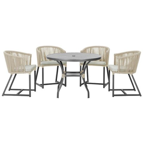Mesa com 4 Cadeiras e Noronha Estofado 3 Trama Original Rami