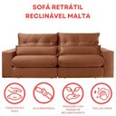 Ver imagem 7 de Sofá Retrátil Reclinável 250 cm Malta Veludo Terracota Yescasa