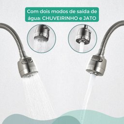 Torneira Bancada Gourmet Flexível Metal Cromada Fosca - Modelo Rain - Cromado Fosco - 7