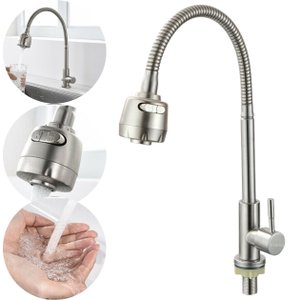 Torneira Bancada Gourmet Flexível Metal Cromada Fosca - Modelo Rain - Cromado Fosco
