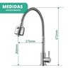 Torneira Bancada Gourmet Flexível Metal Cromada Fosca - Modelo Rain - Cromado Fosco - 5