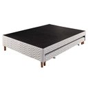 Ver imagem 4 de Cama Box Base C/auxiliar Universal com Auxiliar Sommier Rústico Bordado White (88x188x30) - Paropas