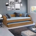 Ver imagem 5 de Bicama Solteiro Duo Luxo com Cama Auxiliar em Mdf Premium Amendoa