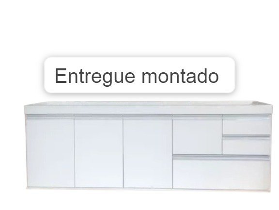 Gabinete Cozinha Donatelo Branco 1,70m Mdf 100% 15mm Rino Móveis - 1