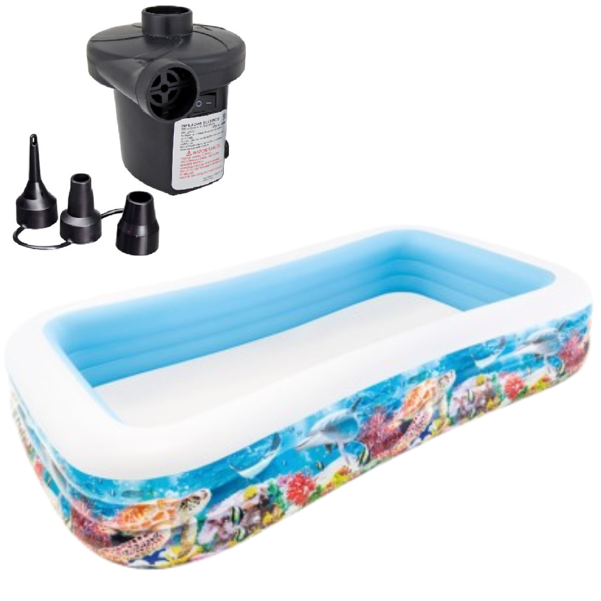 Piscina Inflável Familiar Intex 1.050l Recife Bomba Elétrica Voltagem:110v - 4