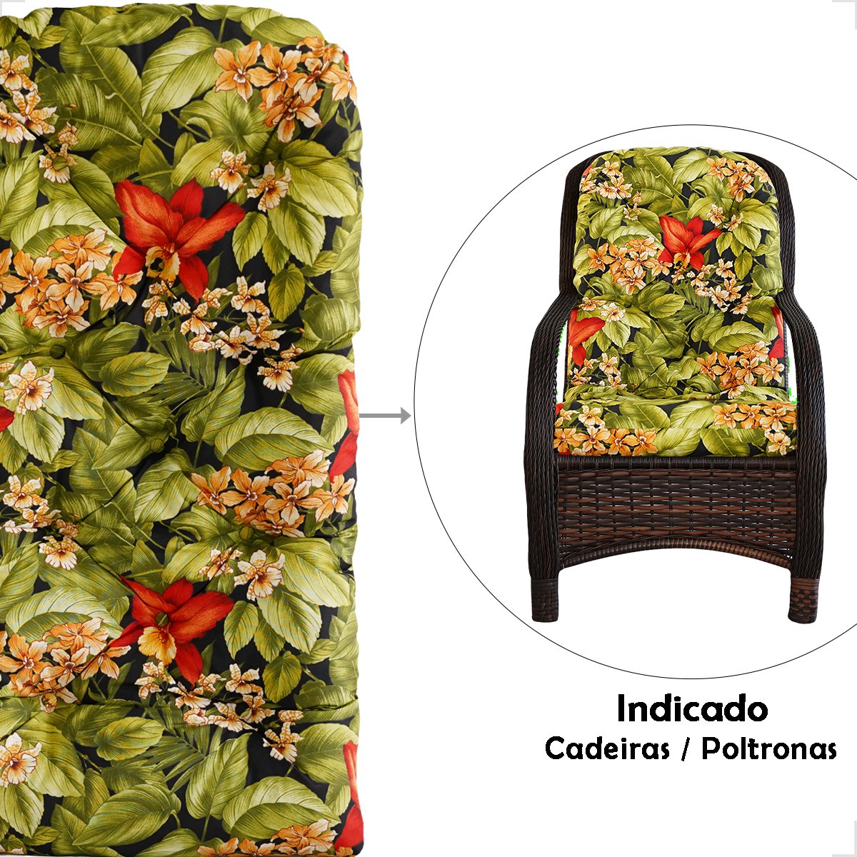 4 Almofada Futon Impermeável P/ Poltrona e Cadeiras - 4